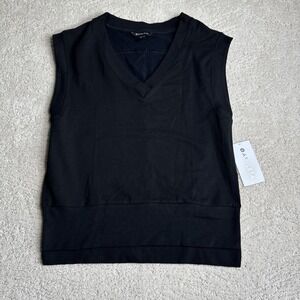 Women's NEW‎ Athleta XS Retroterry V-Neck Sweatshirt Tee Sleeveless Sweater
